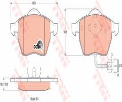 Trw gdb1049 klocki hamulcowe przód vw/seat/passat 96- a6 z czujnik., audi 100 (44, 44q, c3)