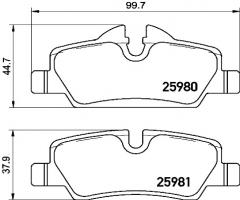 Brembo p06090 klocki hamulc. mini cooper  13- tył, mini mini (f55)