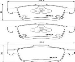 Brembo p23156 klocki hamulc. fiat 500l  13- tył, fiat 500l
