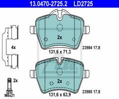 Ate 13.0470-2725 klocki hamulcowe mini cooper s 06- przód, mini mini roadster (r59)