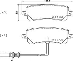 Brembo p85142 klocki hamulc. audi q3 rs  13- tył, audi q3 (8u)