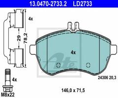 Ate 13.0470-2733 klocki hamulcowe mercedes w204 citroen klasa 07-, mercedes-benz klasa c (w204)