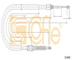 Cofle 10.6046 linka hamulca ręcznego peugeot 308sw  08- tył, peugeot 308 sw