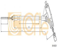 Cofle 10.6223 linka hamulca ręcznego peugeot 406  00-04 przód, peugeot 406 (8b)