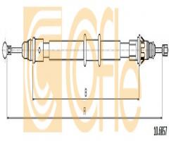 Cofle 10.6857 linka hamulca ręcznego renault, renault master iii nadwozie pełne (fv)