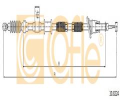 Cofle 10.8224 linka hamulca ręcznego volvo s40,v40  00-04prawy t, volvo s40 i (vs)