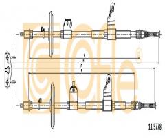 Cofle 11.5778 linka hamulca ręcznego opel, chevrolet trax, opel mokka