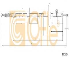 Cofle 11.5824 linka hamulca ręcznego opel astra j  09-, chevrolet cruze (j300)