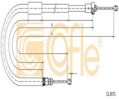 Cofle 11.6571 linka hamulca ręcznego renault clio iii  10-12 pt