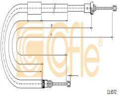 Cofle 11.6572 linka hamulca ręcznego renault clio iii  10-12 lt