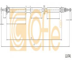 Cofle 12.0741 linka hamulca ręcznego fiat linea  07- lewy tył, fiat linea (323)