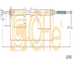 Cofle 12.0742 linka hamulca ręcznego fiat panda  10- prawy tył, fiat panda (169)