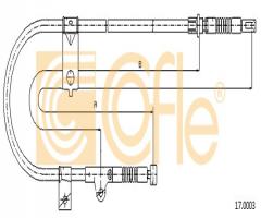 Cofle 17.0003 linka hamulca ręcznego nissan micra  92-02 lewy ty, nissan micra ii (k11)