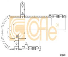 Cofle 17.0004 linka hamulca ręcznego nissan micra  92-02 prawy t, nissan micra ii (k11)