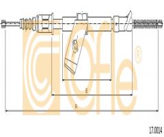 Cofle 17.0014 linka hamulca ręcznego nissan micra  89-92 lewy t, nissan micra i (k10)