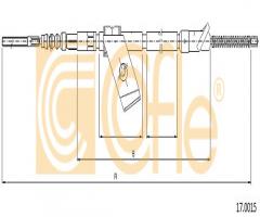 Cofle 17.0015 linka hamulca ręcznego nissan micra  89-92 prawy t, nissan micra i (k10)