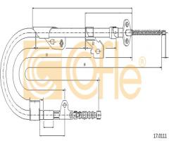 Cofle 17.0111 linka hamulca ręcznego nissan almera  95-00 prawa, nissan almera i hatchback (n15)