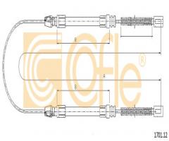 Cofle 17.0112 linka hamulca ręcznego nissan almera  95-00 lewa, nissan almera i hatchback (n15)