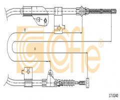 Cofle 17.0240 linka hamulca ręcznego nissan primera  96-02 lt, nissan primera (p11)