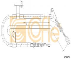 Cofle 17.0678 linka hamulca ręcznego mazda 323  94-98 prawy tył, mazda 323 s v (ba)