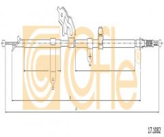 Cofle 17.1082 linka hamulca ręcznego toyota yaris  06- lewy tył, daihatsu charade