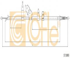 Cofle 17.1083 linka hamulca ręcznego toyota yaris  06- prawy tył, daihatsu charade