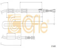 Cofle 17.1425 linka hamulca ręcznego toyota corolla  98-01 pt, toyota corolla wagon (__e11_)