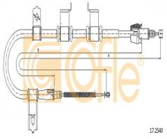 Cofle 17.2540 linka hamulca ręcznego hyundai getz  03-07 lt, hyundai getz (tb)