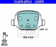 Ate 13.0470-2879 klocki hamulcowe fiat panda 4x4 04- tył, fiat panda (169), lancia musa (350)