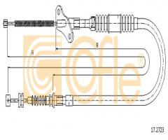 Cofle 17.2723 linka hamulca ręcznego opel frontera  95-98 lewa, opel frontera a sport (5_sud2)