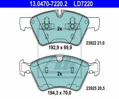 Ate 13.0470-7220 klocki hamulcowe mercedes w164 ml-klasa 05-, mercedes-benz klasa r (w251, v251)