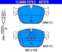 Ate 13.0460-7279 klocki hamulcowe citroen c5 09- przód z czujnikiem, citroËn c5 iii (rd_)