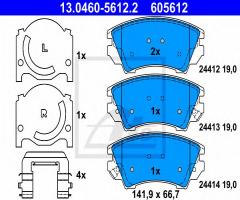 Ate 13.0460-5612 klocki hamulcowe opel insignia 08- z akustycznym czujnikiem zużycia