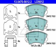 Ate 13.0470-5612 klocki hamulcowe opel insignia 08-, chevrolet malibu (v300)