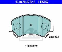 Ate 13.0470-5752 klocki hamulcowe nissan qashqai 07-, nissan x-trail (t31)