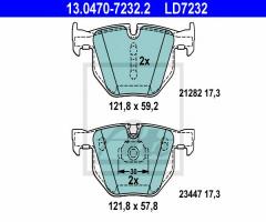 Ate 13.0470-7232 klocki hamulcowe bmw x5 e70 07- tył, bmw x5 (e70)