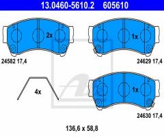 Ate 13.0460-5610 klocki hamulcowe mazda 6 07- przód z akustycznym czujnikiem zużycia