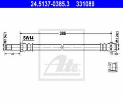 Ate 24.5137-0385 przewód hamulcowy giętki vw crafter 06- przód