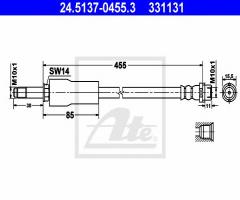 Ate 24.5137-0455 przewód hamulcowy giętki mercedes sprinter 06- p