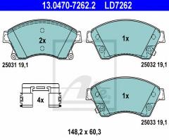 Ate 13.0470-7262 klocki hamulcowe opel astra j 09- z akustycznym czujnikiem zużycia