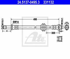 Ate 24.5137-0495 przewód hamulcowy giętki mercedes sprinter 06- t