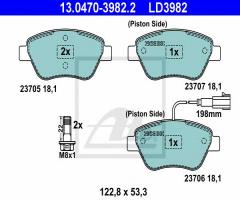 Ate 13.0470-3982 klocki hamulcowe fiat stilo 1,2-1,6 01-08 z czuj., fiat bravo ii (198)