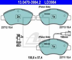 Ate 13.0470-3984 klocki hamulcowe fiat bravo 07- przód 1,9multijet, alfa romeo mito (955)