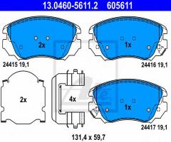 Ate 13.0460-5611 klocki hamulcowe opel insignia 08- z akustycznym czujnikiem zużycia