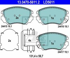 Ate 13.0470-5611 klocki hamulcowe opel insignia 08-, chevrolet malibu (v300), opel insignia