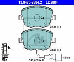 Ate 13.0470-2884 klocki hamulcowe skoda/seat/ vw polo 01- z czujnikiem, seat ibiza iv (6l1)