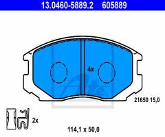 Ate 13.0460-5889 klocki hamulcowe mitsubishi colt 96-04 z akustycznym czujnikiem zużycia