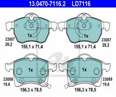 Ate 13.0470-7116 klocki hamulcowe opel astra g, zafira, opel astra g hatchback (f48_, f08_)