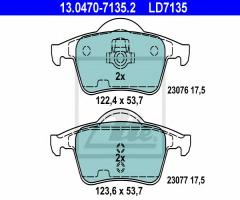 Ate 13.0470-7135 klocki hamulcowe volvo s60,s80 98- tył, volvo v70 i (lv)