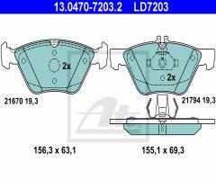 Ate 13.0470-7203 klocki hamulcowe mercedes w211 e-klasa 03-09 przód, mercedes-benz klasa e (w211)